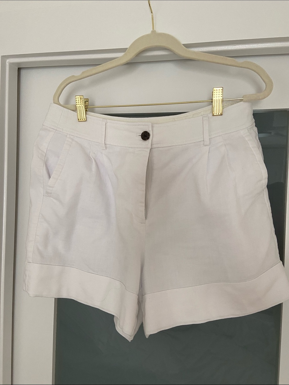 J. Crew White Tailored Cuffed Women's Shorts